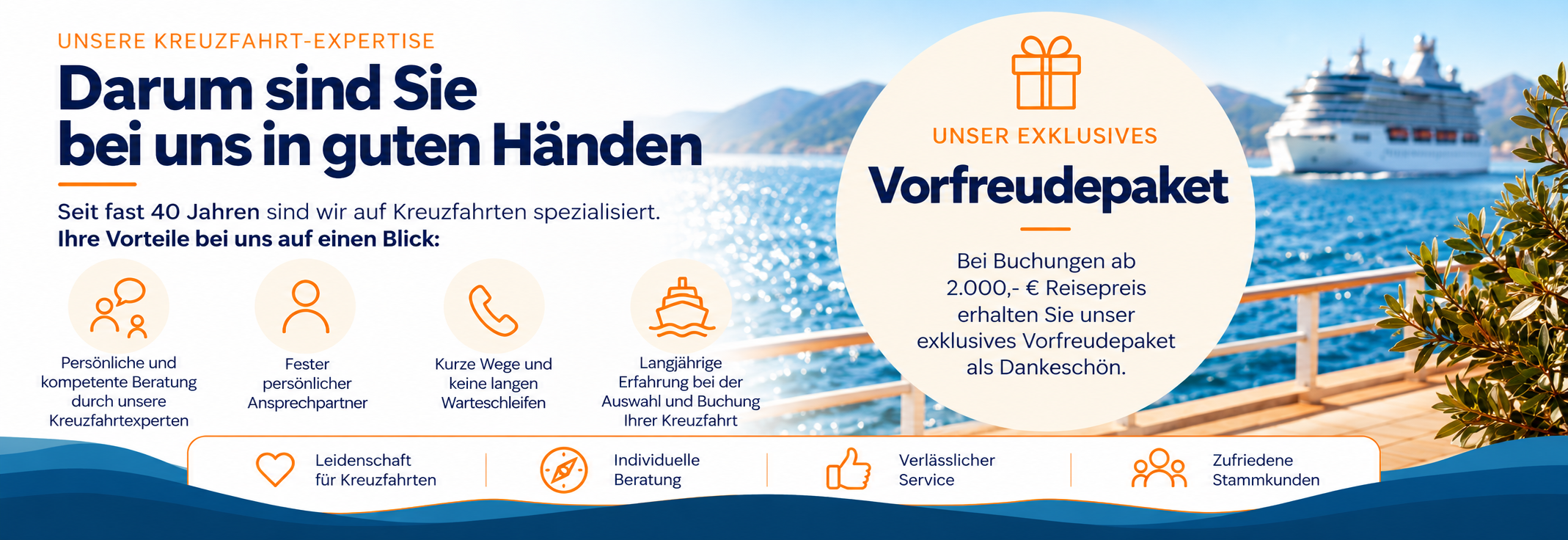 Kreuzfahrt-Expertise und exklusives Vorfreudepaket
